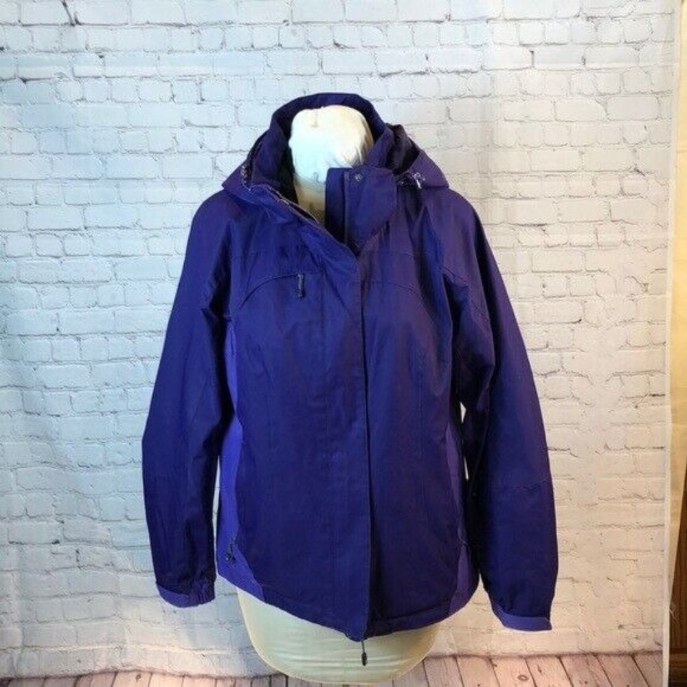 Xersion Winter Jacket Purple Ski Jacket Detachable Hood Vented Armpits XL